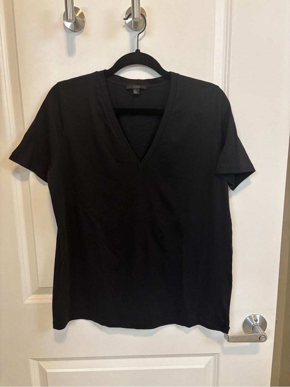 COS Black V-Neck Short Sleeve Tee